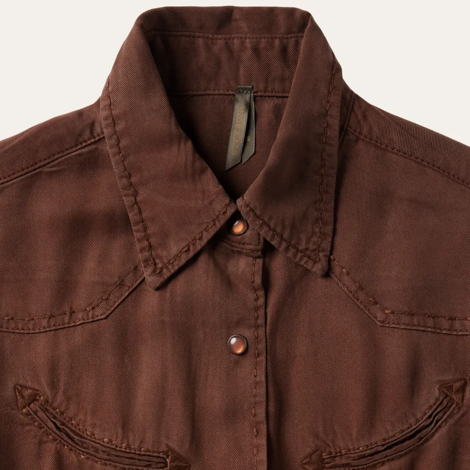 Discount Stetson Tobacco Tencel Western Dress Brown