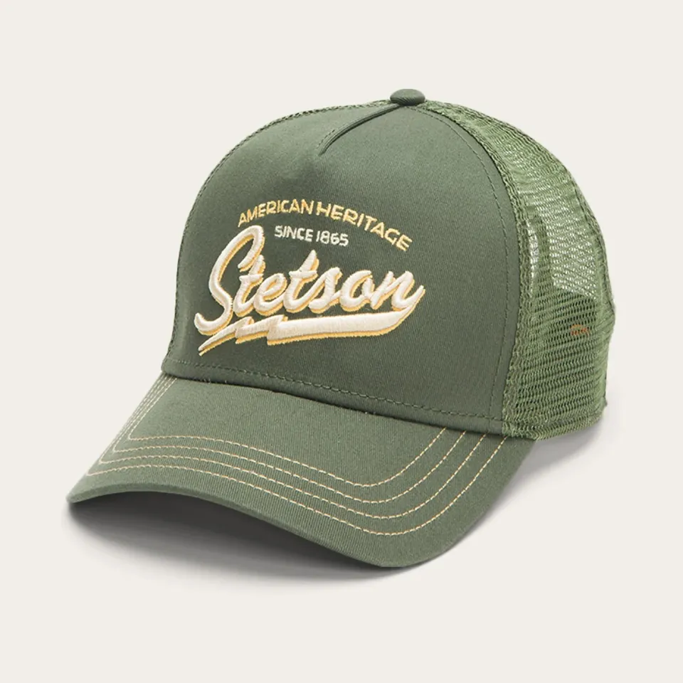Discount Stetson Trucker Cap American Heritage Classic Olive