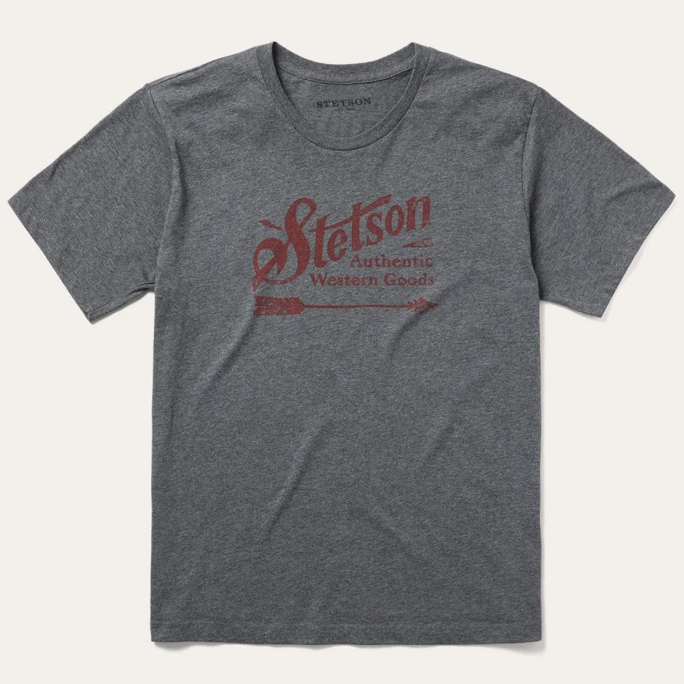 Outlet Stetson Vintage Arrow Graphic Tee Grey