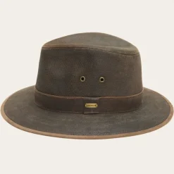 Sale Stetson Weathered Leather Safari Hat Brown