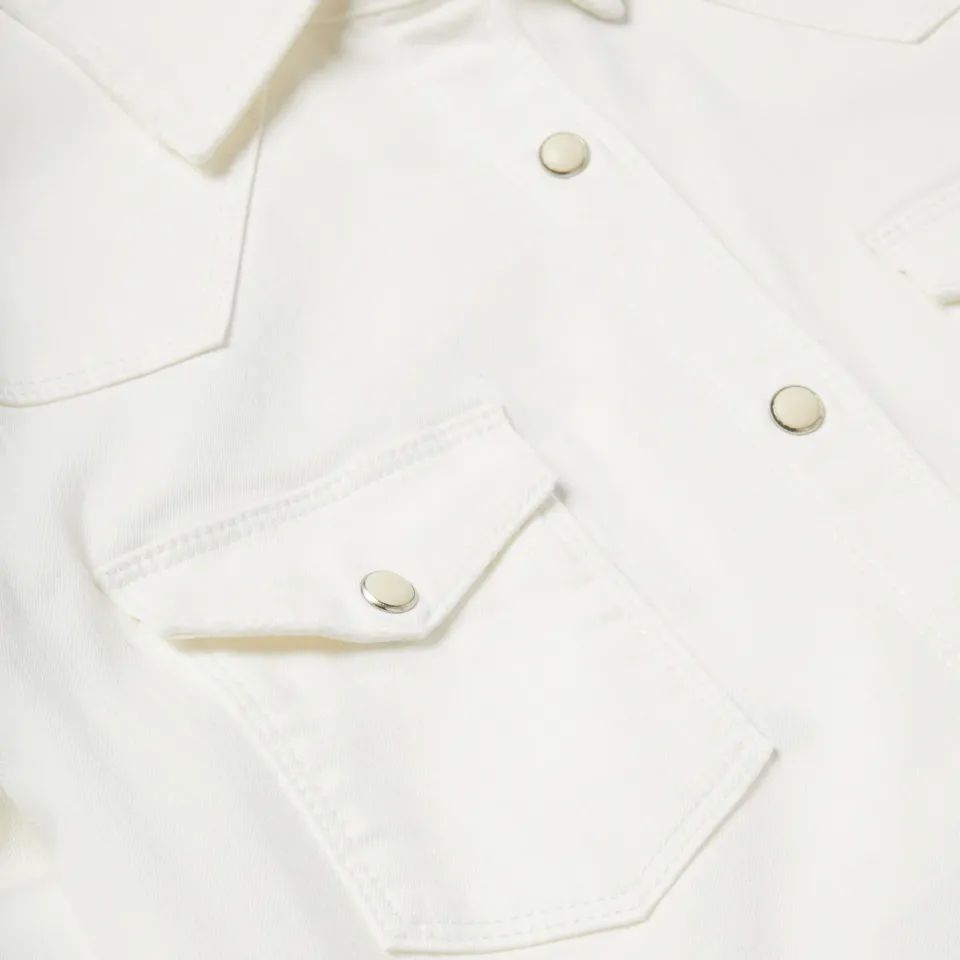 Online Stetson Western Embroidered Denim Shirt White