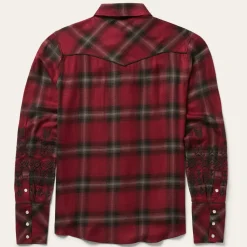 Online Stetson Western Plaid Blouse Wine