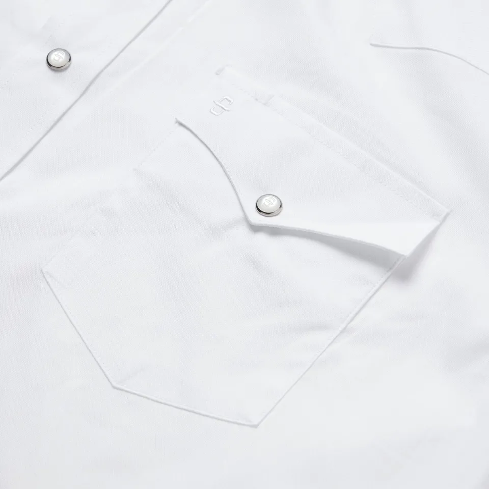 Stetson Pinpoint Oxford Western Shirt White