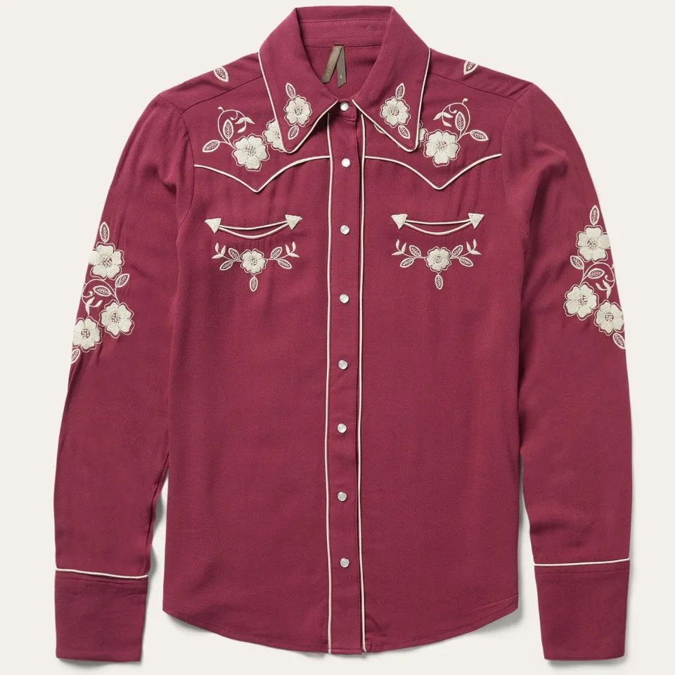 Sale Stetson Classic Western Snap Blouse Wine