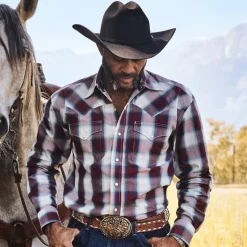 Outlet Stetson Plaid Shirt Wine