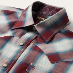Outlet Stetson Plaid Shirt Wine