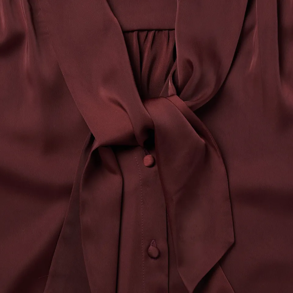 New Stetson Wine Satin Blouse Red