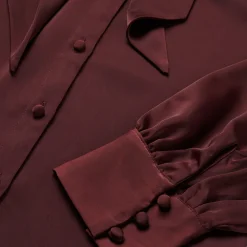 New Stetson Wine Satin Blouse Red