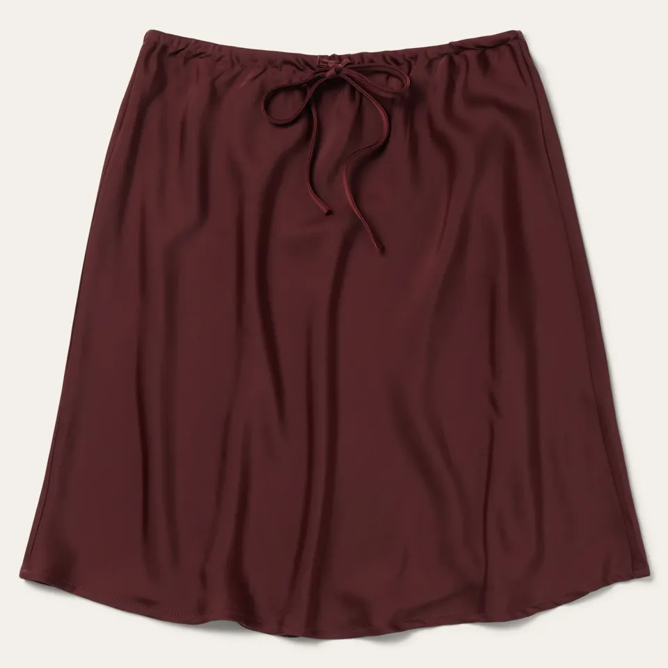 Clearance Stetson Wine Satin Skirt Red