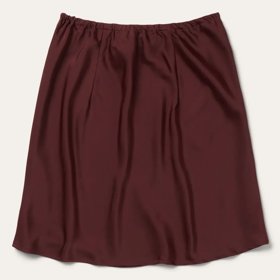Clearance Stetson Wine Satin Skirt Red