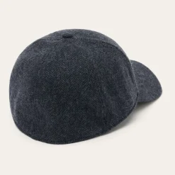 Hot Stetson Wool Herringbone Baseball Cap Dark Grey Herringbone