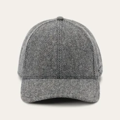 Outlet Stetson Wool Herringbone Baseball Cap Anthra Melange Herringbone