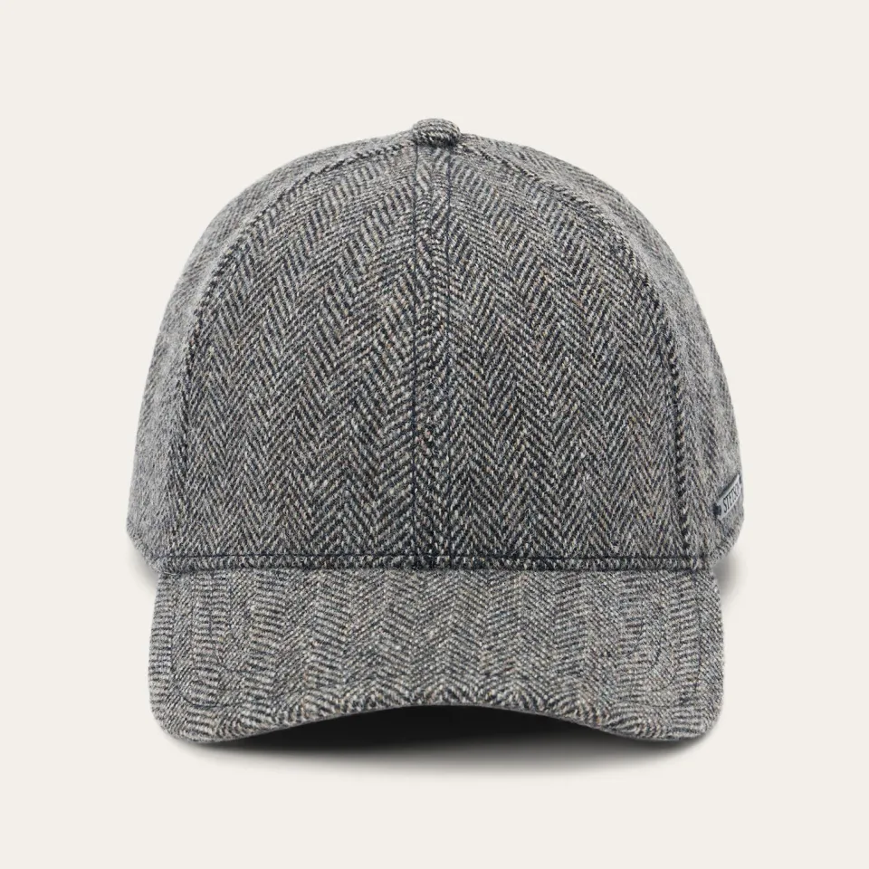 Sale Stetson Wool Herringbone Baseball Cap Anthra Melange Herringbone