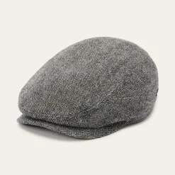 Hot Stetson Wool Herringbone Driver Cap Anthra Melange Herringbone