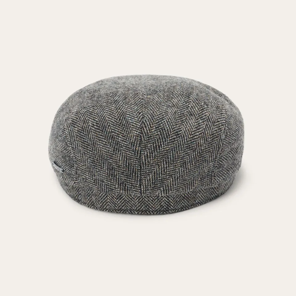 Hot Stetson Wool Herringbone Driver Cap Anthra Melange Herringbone