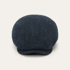 Outlet Stetson Wool Herringbone Driver Cap Dark Navy Herringbone