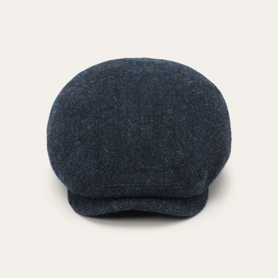 Outlet Stetson Wool Herringbone Driver Cap Dark Navy Herringbone