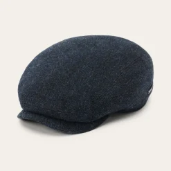Outlet Stetson Wool Herringbone Driver Cap Dark Navy Herringbone