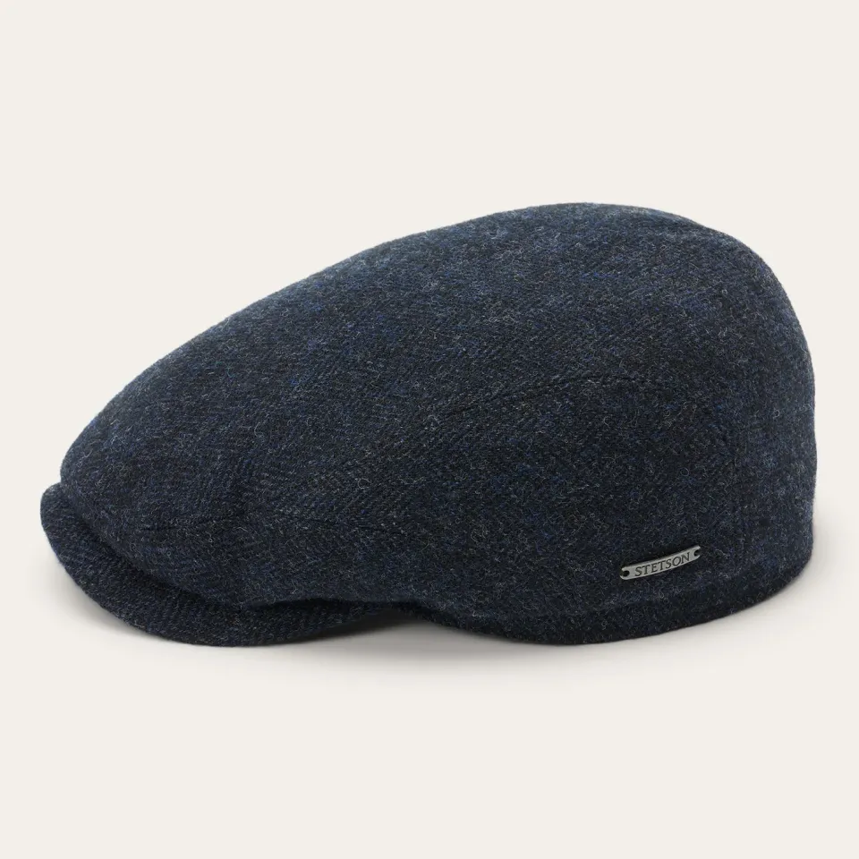 Outlet Stetson Wool Herringbone Driver Cap Dark Navy Herringbone