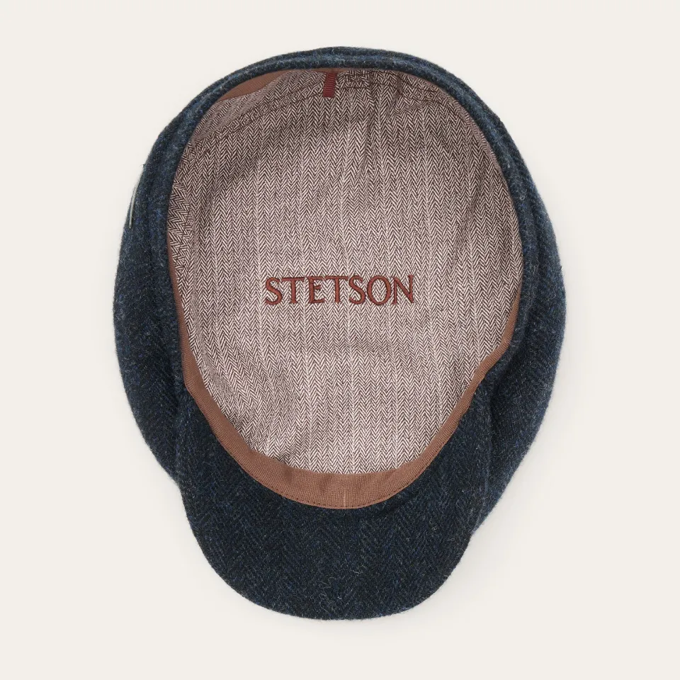 Outlet Stetson Wool Herringbone Driver Cap Dark Navy Herringbone