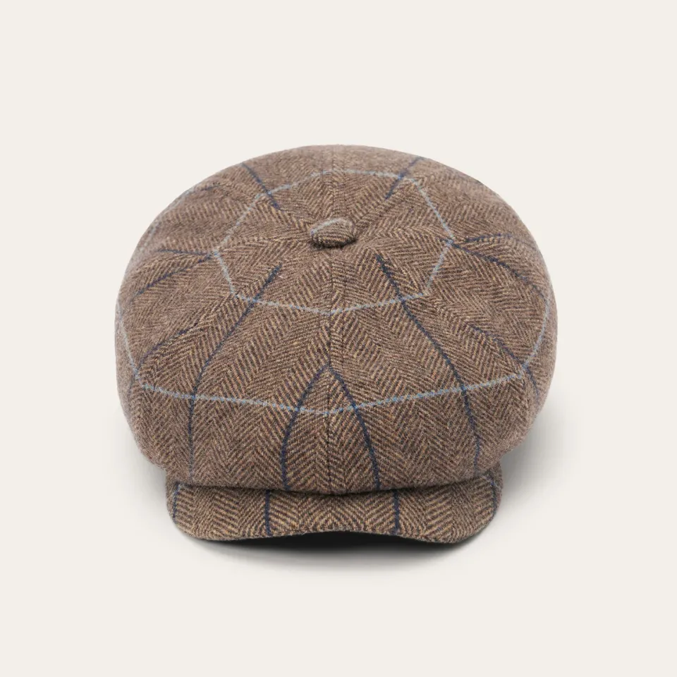 Online Stetson Wool Herringbone Hatteras Cap Camel Herringbone