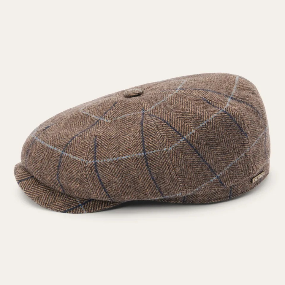 Online Stetson Wool Herringbone Hatteras Cap Camel Herringbone