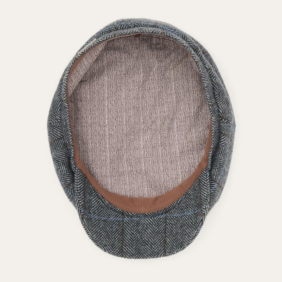 Sale Stetson Wool Herringbone Hatteras Cap Grey Herringbone